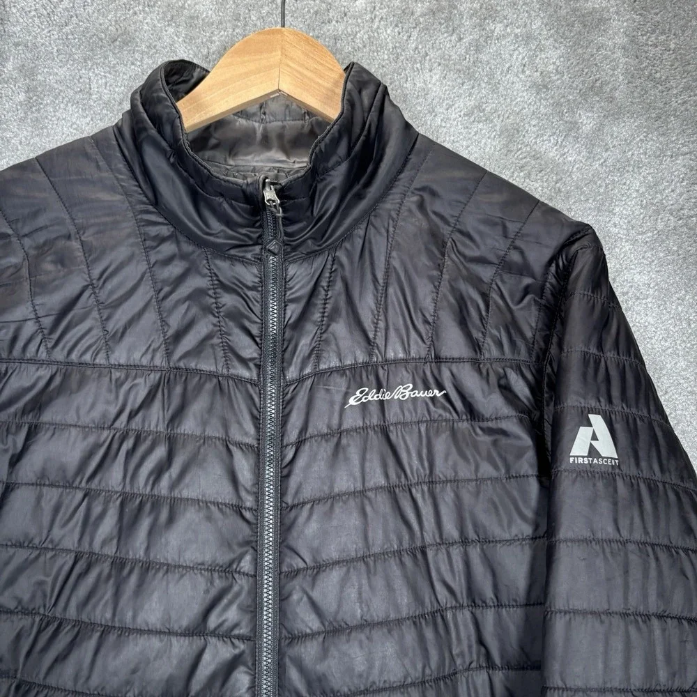 Eddie Bauer First Ascent Jacket Mens S Black Gray Reversible Pertex Quantum Ego